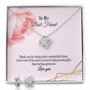 1 Best Friend Jewelry card Love Knot Necklace and Earring Set
