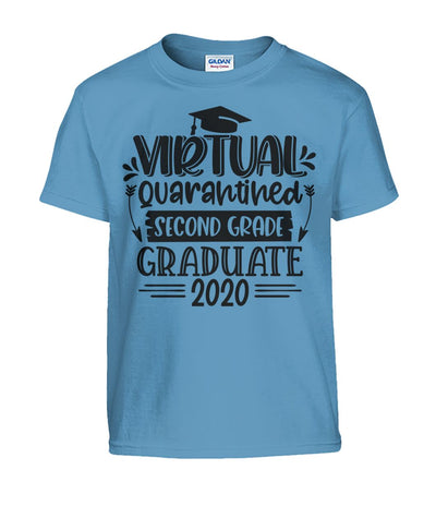 Virtual "Quarantined" 2nd Grade Graduate Kids T-Shirts 2020
