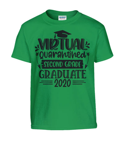 Virtual "Quarantined" 2nd Grade Graduate Kids T-Shirts 2020